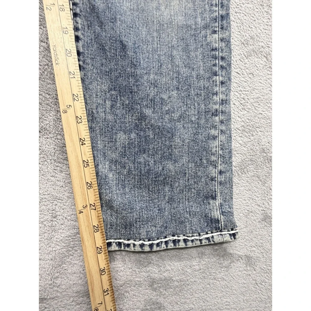 True Religion Ricky Jeans Mens Measured 40x29 Blue Relaxed Straight Zip Fly